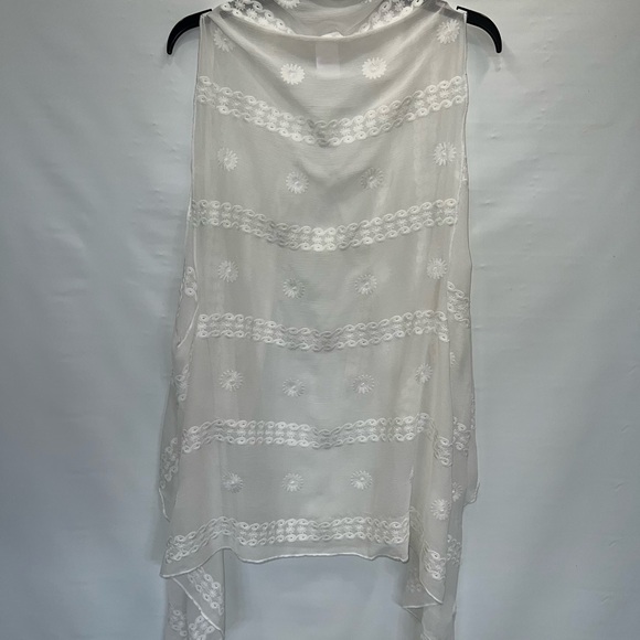 Indigo Soul Cardigan Women’s Large White Sleeveless 100% Polyester Open Front - Picture 2 of 13